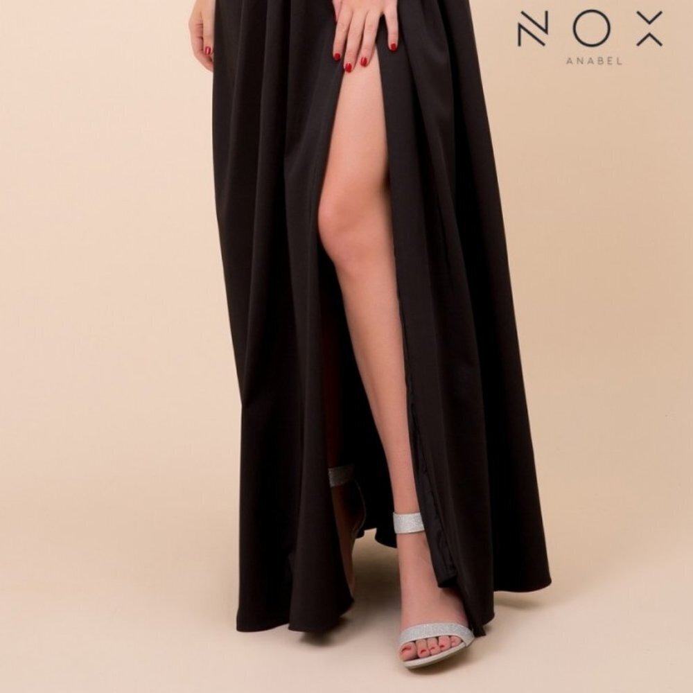 new black A-Line Shape V-Neck Long Dress NX8347 - Picture 3 of 8